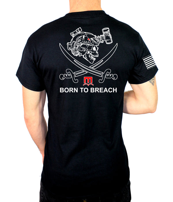 Born to Breach 50-50 Blend Black Unisex PT Short Sleeve Shirt. Approved for PT