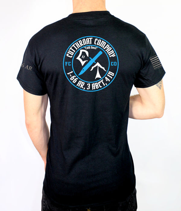 Cutthroat 50-50 Blend Black Unisex PT Short Sleeve Shirt. Approved for PT