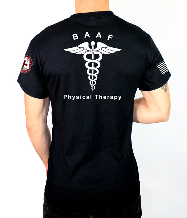 50-50 Blend Black Unisex PT Short Sleeve Shirt. Approved for PT