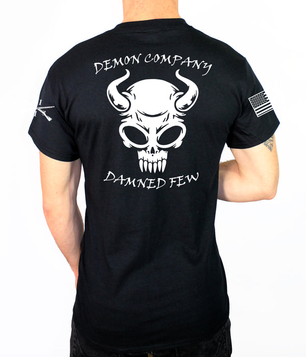 Demon 50-50 Blend Black Unisex PT Short Sleeve Shirt. Approved for PT