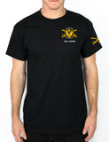 B Co 50-50 Blend Black Unisex PT Short Sleeve Shirt. Approved for PT