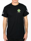 50-50 Blend Black Unisex PT Short Sleeve Shirt. Approved for PT