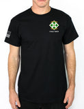 50-50 Blend (Color Design) Black Unisex PT Short Sleeve Shirt