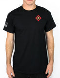 50-50 Blend Black Unisex PT Short Sleeve Shirt