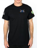 A Company 50-50 Blend Black Unisex PT Short Sleeve Shirt. Approved for PT