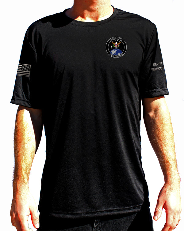 Athletic Performance Black on Black T-Shirt. This shirt IS approved for PT.