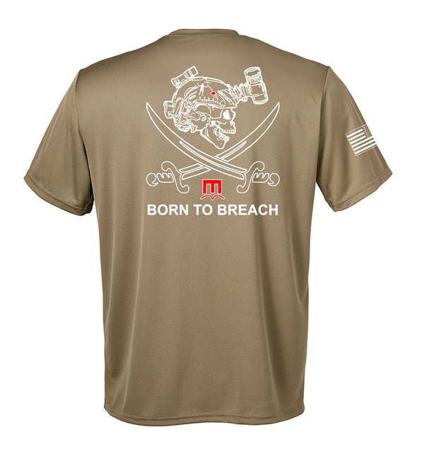 Born to Breach Performance Coyote Tan Closed Mesh Unisex Shirt. This shirt is NOT approved for PT