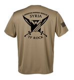 1-38 A Coyote Tan Performance Closed Mesh Unisex Shirt. This shirt is NOT approved for PT