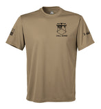 Performance Coyote Tan Closed Mesh Unisex Shirt (Black Design). This shirt is NOT approved for PT