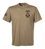 Performance Coyote Tan Closed Mesh Unisex Shirt (Black Design). This shirt is NOT approved for PT