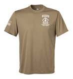 Performance Coyote Tan Closed Mesh Unisex Shirt (White Design). This shirt is NOT approved for PT