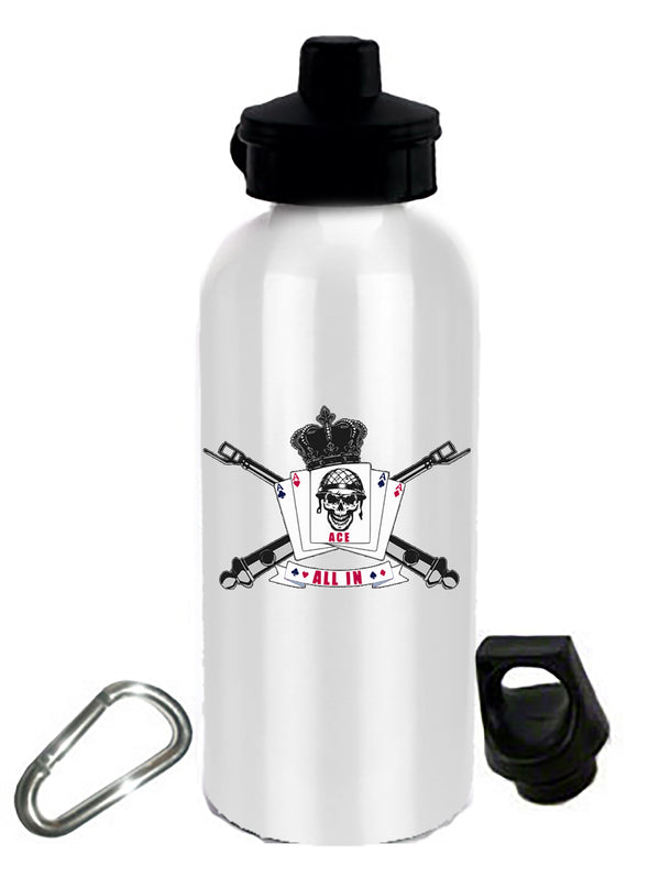 Alpha Battery 20 oz Stainless Steel Water Bottle with Stem/Straw Top and Spare Lid with Carabiner.