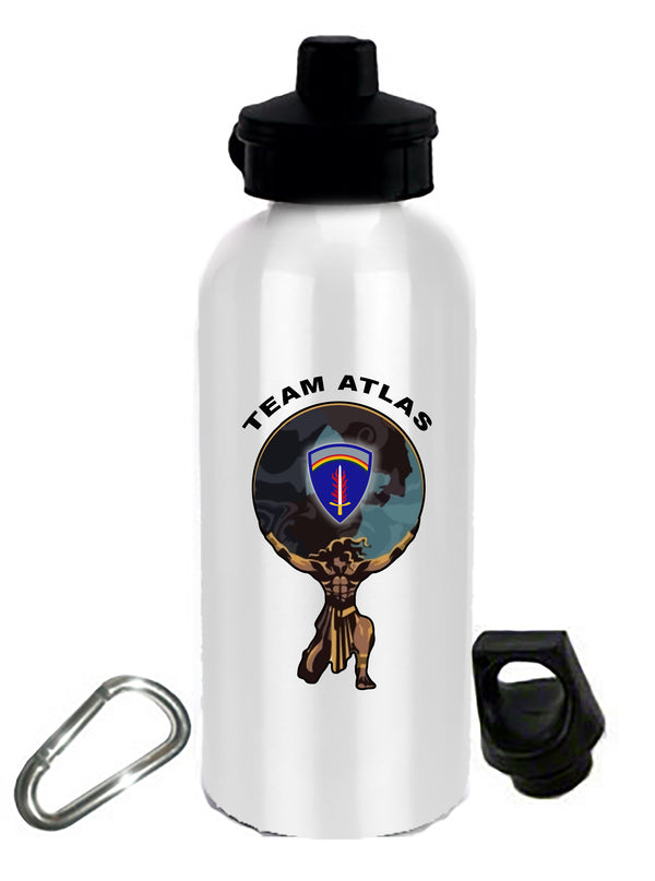 20 oz Stainless Steel Water Bottle with Stem/Straw Top and Spare Lid with Carabiner.