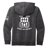 Youth Unisex Grey Hoodie Sweatshirt (White Design).