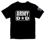 Distressed Black or White "Army Dad" on a White or Black Unisex Shirt. ***Free Shipping for Liaison Pick-up orders only***