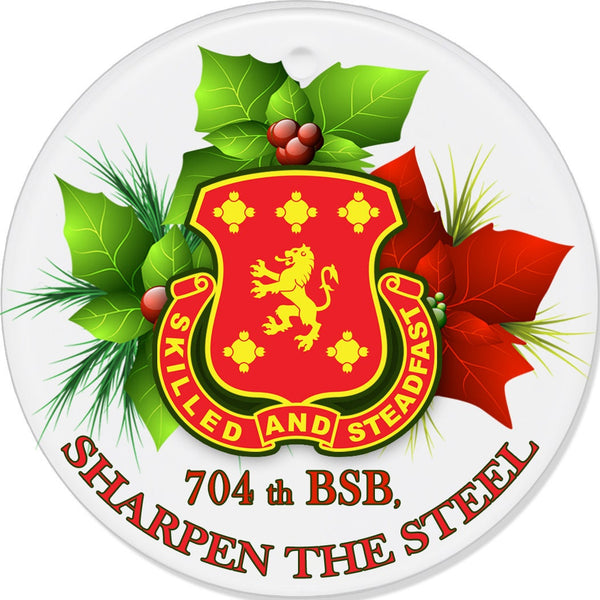 704 th Round Frosted Glass Sharpen The Steel Crest Christmas Ornament. ** No Free Shipping- Please Read Description Below**