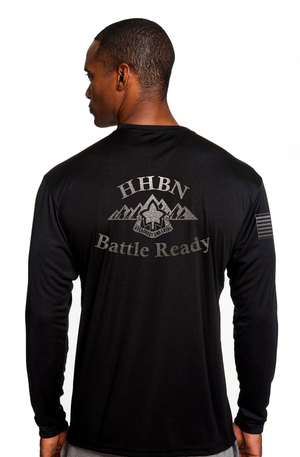 Battle Ready Performance Unisex Black on Black LS Shirt. This shirt is approved for PT *FREE Liaison Pick up only***No Free Shipping**