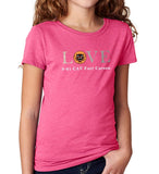 Tweens Pink LOVE Shirt- Multi Glitter/White Text. **Free Shipping Means Liaison Picks up orders & brings to Base only**