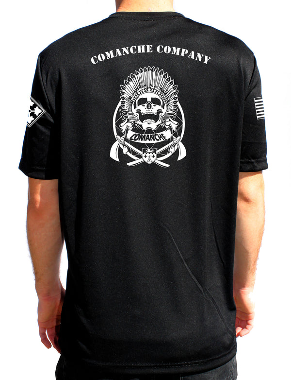 Comanche Company Black Performance PT Unisex Shirt. This shirt is approved for PT *FREE Liaison pick up to base only*