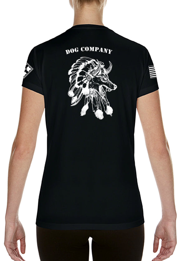 Dog Company Ladies Cut Black Athletic T-Shirt. **This shirt is NOT approved for PT**. *FREE Liaison pick up to base only*