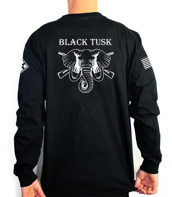 Black Tusk Long Sleeve Unisex PT Shirt. This is approved and can be worn for PT. *FREE Liaison Pick-up for orders being sent to Base only*