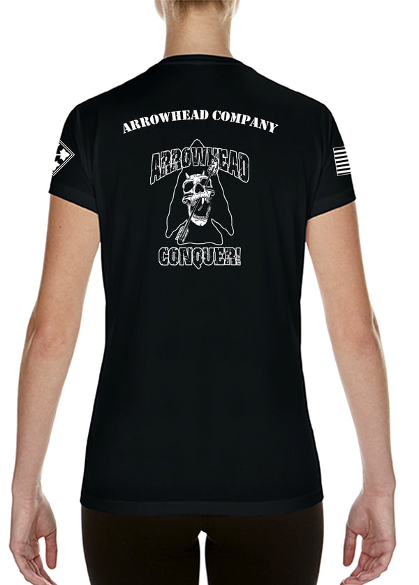 Arrowhead Company Ladies Cut Black Athletic T-Shirt. This shirt is NOT approved for PT. *FREE Liaison pick up to base only*