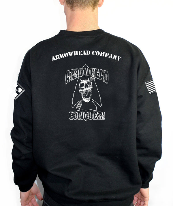 Arrowhead Company Black Unisex PT Sweatshirt. This is approved and can be worn for PT. *FREE Liaison pick up to base only*