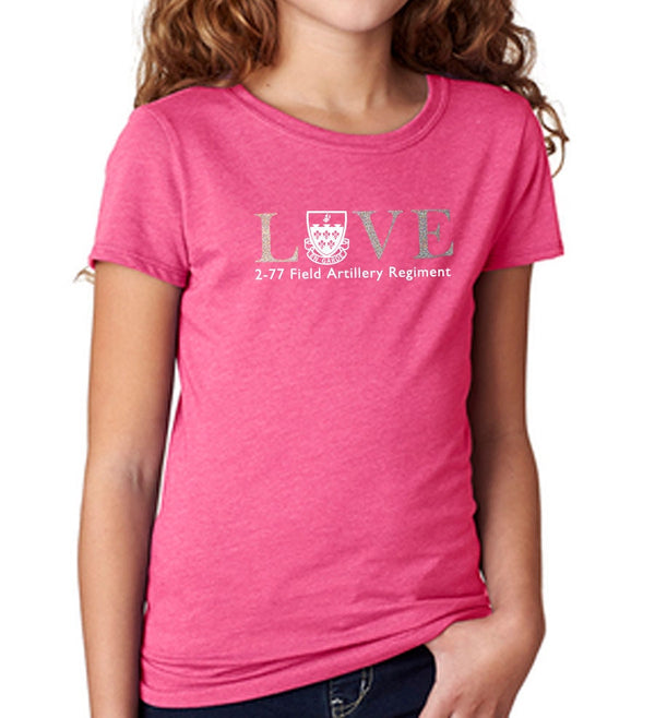 Tweens Multiple Color LOVE Shirt- Multi Glitter/White Text.