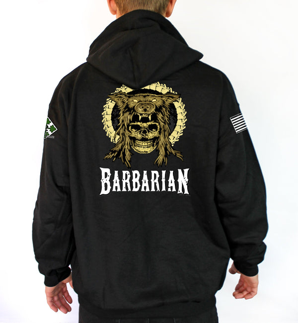 Barbarian Black Unisex Unit Hoodie Sweatshirt. This is NOT approved for PT.*Free LIAISON pick up for orders sent to base only*