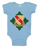 Baby Bodysuit with Ivy Crest and Comes in Multiple Colors. **Free Shipping means for Liaison pick up to base only**