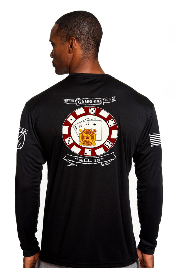 Long Sleeve Black 100% Polyester PT Unisex Shirt. This shirt is Approved for PT