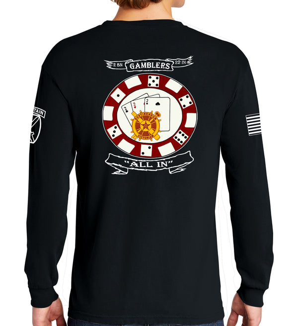 Long Sleeve Black 50-50 Poly Blend PT Unisex Shirt. This shirt is Approved for PT