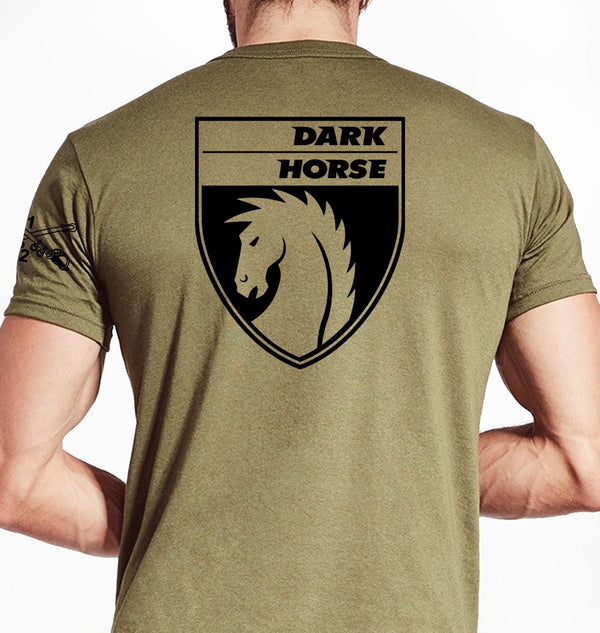 Darkhorse Tan T-Shirt. This shirt is NOT Approved for PT *Free Shipping means the Liaison will Pick-up orders and bring them back to Base*