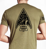 3rd SQDN Crest Coyote Tan Shirt. Different Back Designs. Not approved for PT. **Must pick up in person for Free Shipping**