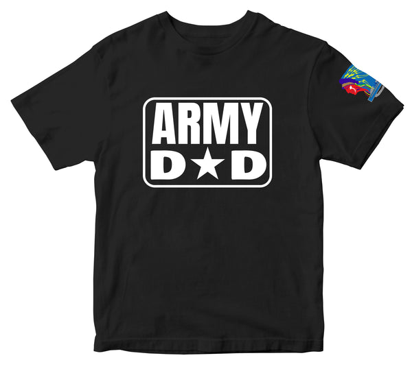 White or Black Unisex Shirt with Black or White "Army Dad" Design. ***Free Shipping for Liaison Pick-up orders only***