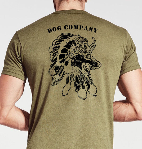 Dog Company Unisex Tan Shirt. This shirt is Not Approved for PT **FREE Liaison pick up to base only*