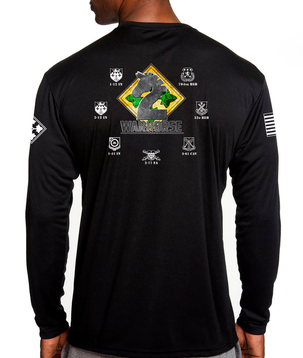 Brigade Black Long Sleeve Performance PT Unisex Shirt. This shirt is approved for PT**FREE Liaison pick up to base only*