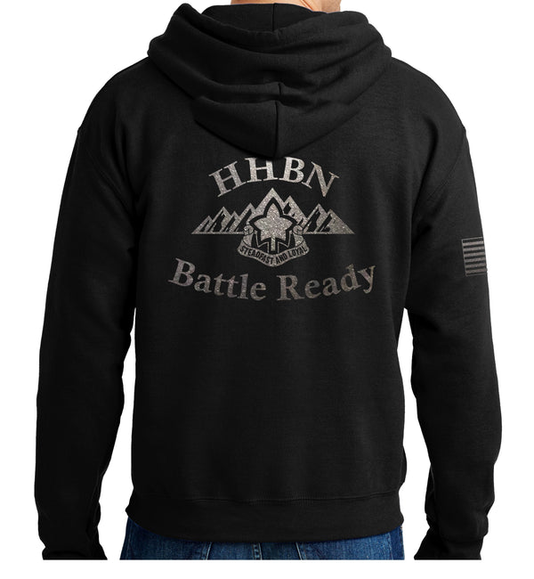 Battle Ready Unisex Black on Black Hoodie Sweatshirt. This shirt is NOT approved for PT *FREE Liaison Pick up only***No Free Shipping**