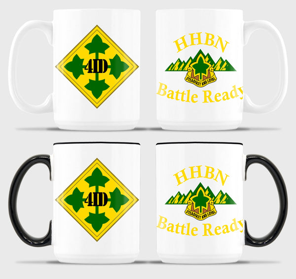 HHBN Color Crest - White & White with Black Rim and Handle 15 oz Coffee Mug.*Free Shipping for Liaison Pick-up orders only*