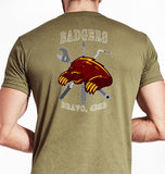 Badgers Coyote Tan Unisex Shirt. This shirt is NOT approved for PT. **Free Shipping means for Liaison pick up to base only**