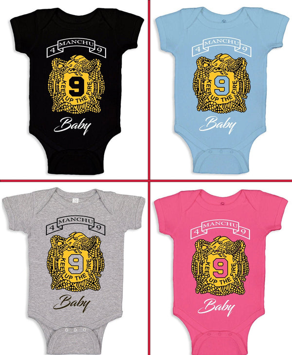 Baby Bodysuit With 9th IN Crest in Color, In Different Colors.