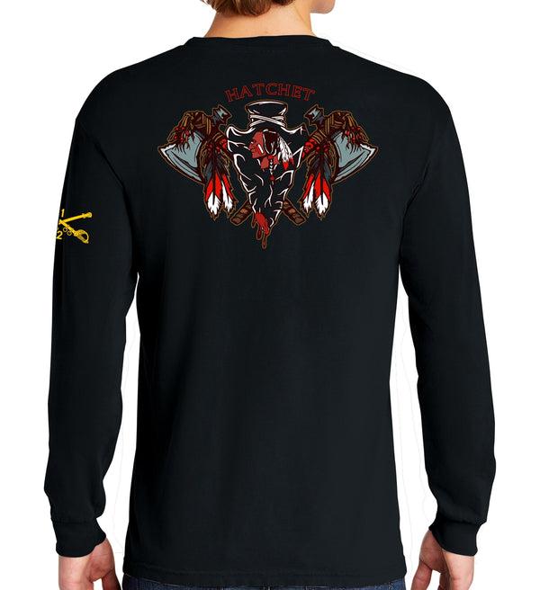 Hatchet Long Sleeve  PT Shirt. This shirt IS Approved for PT-Free Shipping means the Liaison will Pick-up orders and bring them back to Base